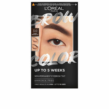 Ögonbryn färgade L'Oreal Make Up BROW COLOR Nº 3.0 Dark brunette Halvpermanent 4 Delar