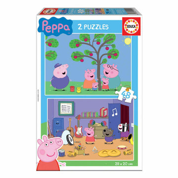 Set 2 pussel   Peppa Pig Cosy corner         28 x 20 cm 48 Delar