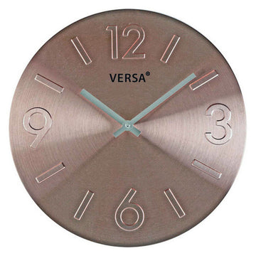 Väggklocka Versa 18560231 Koppar Metall Aluminium 4 x 35,5 x 35,5 cm