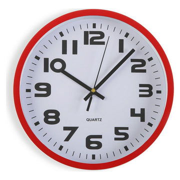 Wall Clock Versa Red Plastic 3,8 x 25 x 25 cm