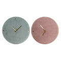 Wall Clock DKD Home Decor Green Pink 40,5 x 5,5 x 40,5 cm (2 Units)