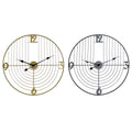 Wall Clock DKD Home Decor Black Golden Metal 60 x 3 x 60 cm Modern (2 Units)