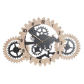 Wall Clock DKD Home Decor Black Natural MDF Wood Gears 70 x 4 x 45 cm