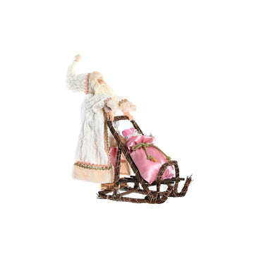 Prydnadsfigur DKD Home Decor Tomte Jul Grå Rosa Trä 42 x 22 x 50 cm