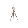 Table clock DKD Home Decor 22 x 40 x 80 cm Natural Silver Aluminium Tripod Mango wood Traditional