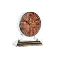 Table clock DKD Home Decor 30 x 9,5 x 33 cm Natural Silver Aluminium Mango wood Traditional