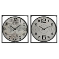 Wall Clock Home ESPRIT White Black Metal MDF Wood 62 x 6 x 65 cm (2 Units)