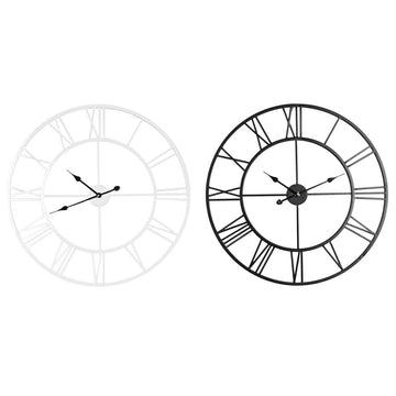 Wall Clock Home ESPRIT White Black Metal 80 x 3 x 80 cm (2 Units)