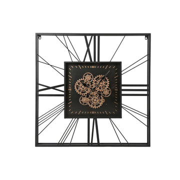 Wall Clock Home ESPRIT Black Golden Metal Crystal 80 x 8 x 80 cm