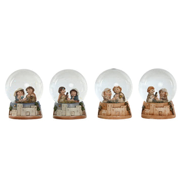 Christmas nativity set Home ESPRIT Multicolour Resin Aluminium Crystal 8 x 8 x 10 cm (4 Units)