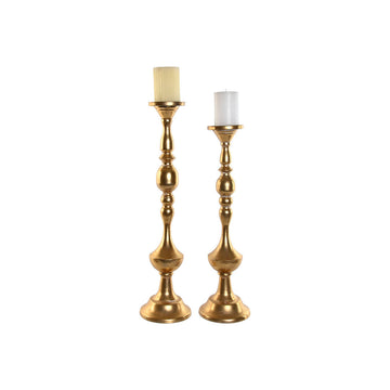 Candleholder Home ESPRIT Golden Metal 15 x 15 x 60,5 cm (2 Units)