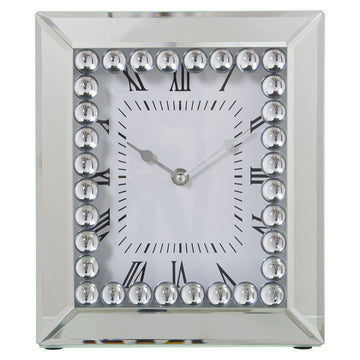 Table clock Alexandra House Living Silver Crystal Bright 22 x 26 x 6 cm