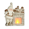 Prydnadsfigur Tomte LED Ljus 16 x 44 x 35 cm Vit Polyresin