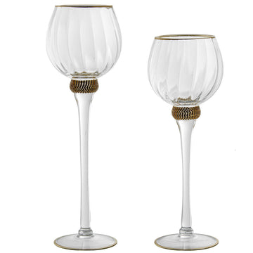 Table Mat Set Alexandra House Living Transparent Crystal 10 x 36 x 10 cm 10 x 40 x 10 cm Wineglass 2 Pieces