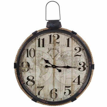 Wall Clock Alexandra House Living Black Iron MDF Wood 69 x 2 x 64 cm