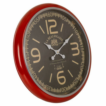 Wall Clock Alexandra House Living Red Iron MDF Wood 62 x 6 x 62 cm