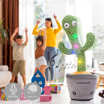 Rechargeable Dancing and Talking Cactus with Music and Multicoloured LED Pinxi InnovaGoods