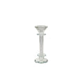 Candleholder Romimex Silver Glass 8 x 20 x 8 cm