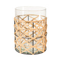 Ljusstakar Romimex Brun Transparent Jute Glas 16 x 21 x 16 cm