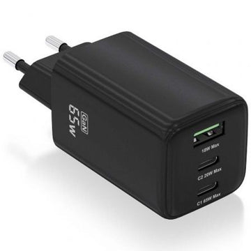 Wall Charger Aisens ASCH-65W3P042-BK Black 65 W (1 Unit)