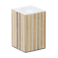 Candleholder Beige Bamboo MDF Wood 10,5 x 10,5 x 16 cm