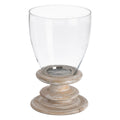 Candleholder White Wood Crystal 24 x 24 x 39 cm