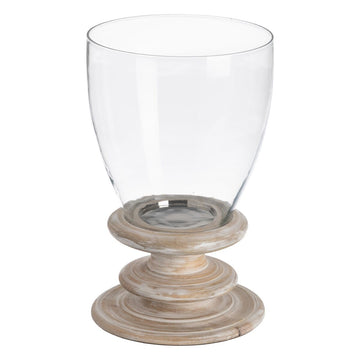 Candleholder White Wood Crystal 24 x 24 x 39 cm