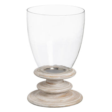 Candleholder White Wood Crystal 28 x 28 x 43 cm