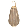 Lantern Candleholder Lantern Beige Natural Jute Crystal 31 x 31 x 55 cm