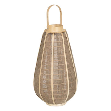 Lantern Candleholder Lantern Beige Natural Jute Crystal 31 x 31 x 55 cm