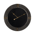 Wall Clock Black Golden Iron MDF Wood 61 x 2,5 x 61 cm