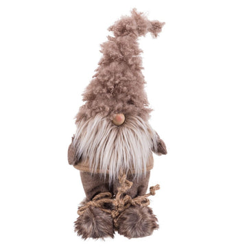 Julgranskula Brun Polyresin Tyg Tomte 18 x 12 x 41 cm