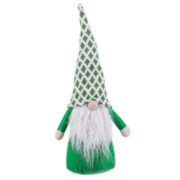 Julgranskula Vit Grön Sand Tyg Tomte 48 cm