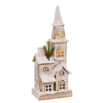 Julkrubba Naturell Kyrka 18 x 12 x 46 cm