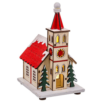 Julgranskula Multicolour Kyrka 9,5 x 7,5 x 14,5 cm