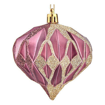 Julgranskulor Diamant Ø 8 cm 6 antal Rosa Plast