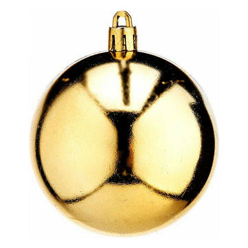 Christmas Baubles Ø 7 cm 12 Units Golden PVC