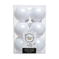 Christmas Baubles Decoris 12 Units White Plastic Ø 6 cm