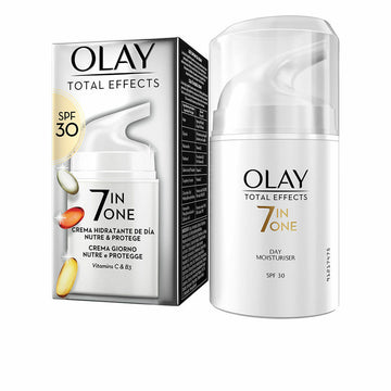 Fuktande dagkräm Olay Total Effects 7-i-1 Näringsmässigt 50 ml Spf 30