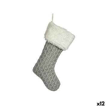 Christmas bauble Christmas Stocking Grey Cloth 28 x 4 x 46 cm (12 Units)