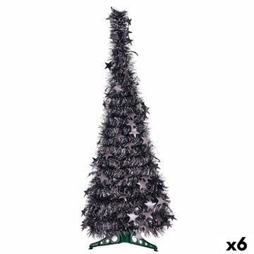 Christmas Tree Anthracite Tinsel 38 x 38 x 105 cm (6 Units)