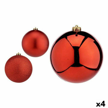 Set of Christmas balls Red Plastic 15 x 16 x 15 cm (4 Units)