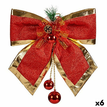 Lasso Christmas bauble Red Golden 33 x 9 x 33 cm (6 Units)