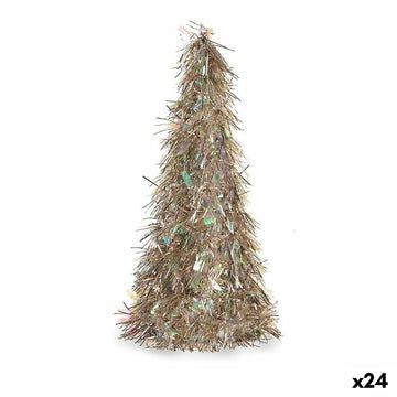 Prydnadsfigur Julgran Glitter Brons polypropen PET 24 x 46 x 24 cm (24 antal)