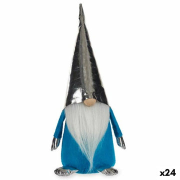 Decorative Figure Gnome Blue White Silver Polyester Wood Sand 12 x 32 x 13 cm (24 Units)