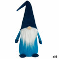 Decorative Figure Gnome Blue White Polyester Wood Sand 14 x 48 x 17,5 cm (16 Units)