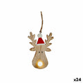 Christmas bauble Reindeer Brown Wood 7,5 x 2,5 x 17 cm (24 Units)