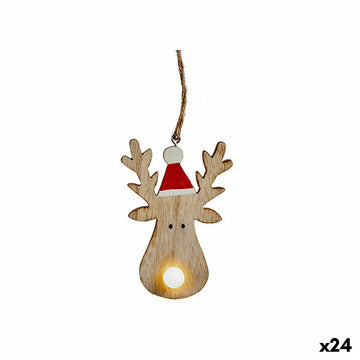 Christmas bauble Reindeer Brown Wood 7,5 x 2,5 x 17 cm (24 Units)