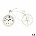 Table clock Bicycle White Metal 36 x 22 x 7 cm (4 Units)