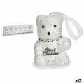 Christmas Decorations Set Bear Silver White 5,5 x 7 x 5,5 cm (12 Units)